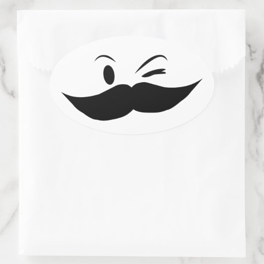 Kinky Mustache Ovaler Aufkleber (Tasche)