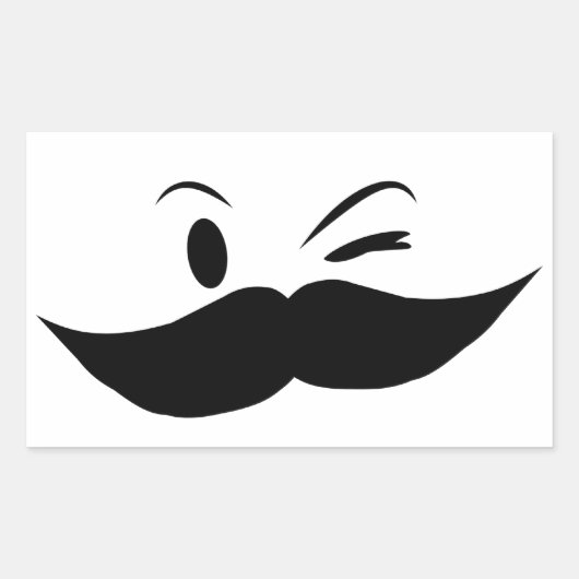 Kinky Mustache Rechteckiger Aufkleber (Vorderseite)