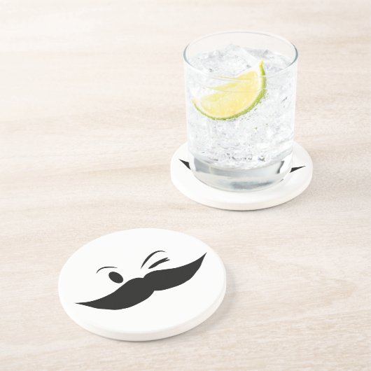 Kinky Mustache Sandstein Untersetzer (Seite)