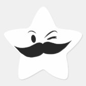 Kinky Mustache Stern-Aufkleber (Vorderseite)