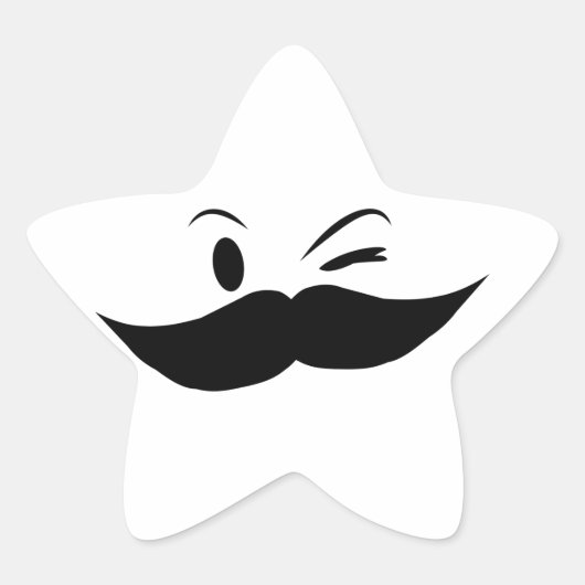Kinky Mustache Stern-Aufkleber (Vorderseite)