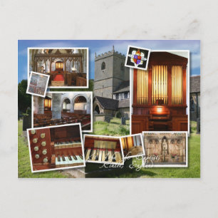 Kinlet Church and organ montage Postkarte