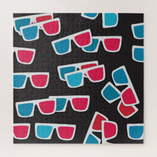 Kino 3D-Brille: Nahtloses Muster Puzzle
