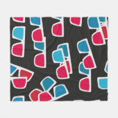 Kino, 3D-Brillenmuster, nahtlos. Fleecedecke (Vorderseite (Horizontal))