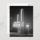 Kino am Abend, Greensboro, Georgia 1940er Postkarte (Vorne/Hinten)