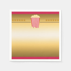 Kino Film Popcorn Ticket Geburtstagsfeier Serviette