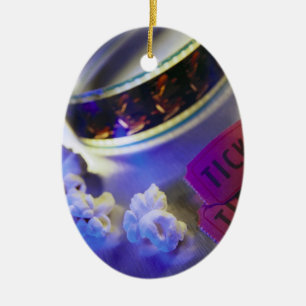 Kino-Film, Popcorn u. Karten Keramik Ornament