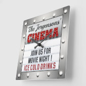 Kino Filmabend Theater Mauer Quadratische Wanduhr (Winkel)