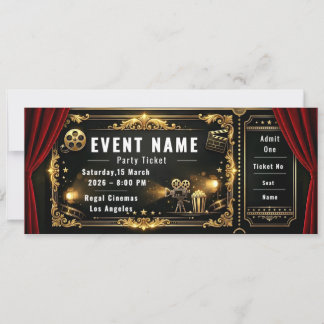 Kino Nacht Party Ticket Einladung
