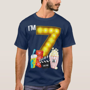 Kino Night Party 7. Geburtstag Movie Thema Kinder T-Shirt