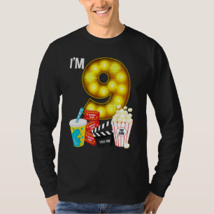 Kino Night Party 9. Geburtstag Movie Thema Kinder  T-Shirt