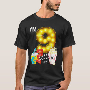 Kino Night Party 9. Geburtstag Movie Thema Kinder  T-Shirt