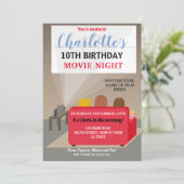 Kino Night Party Kinofilme Geburtstag Kino Einladung (Stehend Vorderseite)