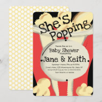 Kino-Popcorn-Party Rot Handgezeichnet Babyshower