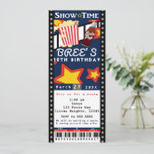 Kino Popcorn VIP Party Einladung (Stehend Vorderseite)