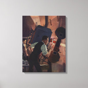 Kino Projektionist, Vintage Geschäft Leinwanddruck