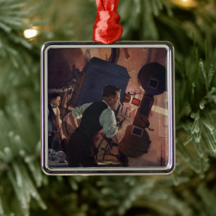 Kino-Projektionist, Vintage-Geschäft Silbernes Ornament