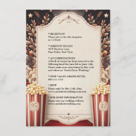 Kino Retro Movie Ticket am beliebtesten Hochzeit Begleitkarte