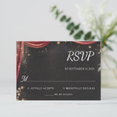 Kino Retro Movie Ticket am beliebtesten Hochzeit RSVP Karte (Stehend Vorderseite)