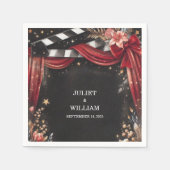 Kino Retro Movie Ticket am beliebtesten Hochzeit Serviette (Vorderseite)