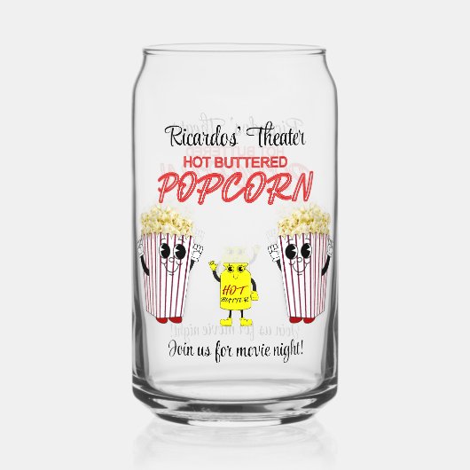 Kino-Spaß Popcorn Mascots Dosenglas (Rückseite)