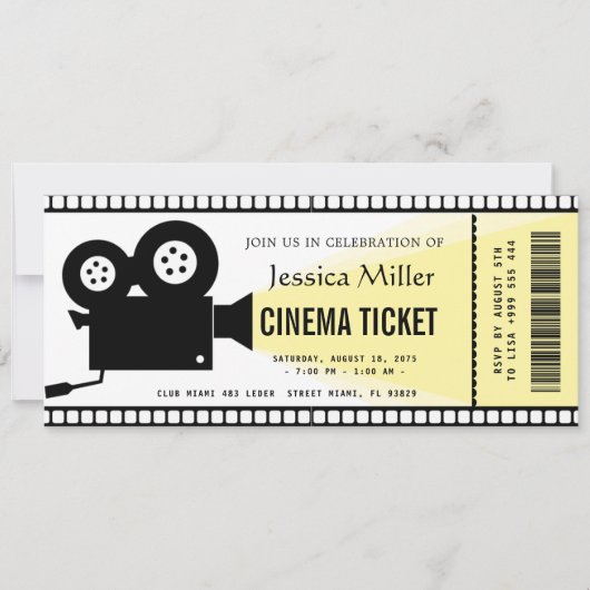 Kino-Ticket-Einladung Einladung (Vorderseite)