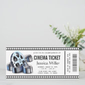Kino-Ticket-Einladung Einladung (Stehend Vorderseite)
