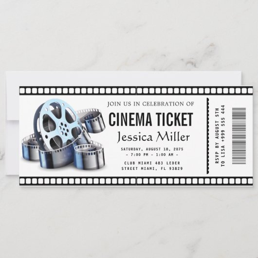 Kino-Ticket-Einladung Einladung (Vorderseite)