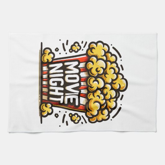 Kinoabend Delight Playful Popcorn Geschirrtuch (Horizontal)