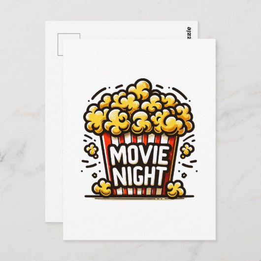 Kinoabend Delight Playful Popcorn Postkarte (Vorne/Hinten)