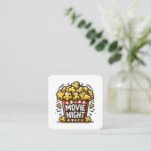 Kinoabend Delight Playful Popcorn Quadratische Visitenkarte (Stehend Vorderseite)