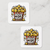 Kinoabend Delight Playful Popcorn Quadratische Visitenkarte (Vorne/Hinten)