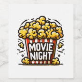 Kinoabend Delight Playful Popcorn Weinetikett (Einzelnes Label)