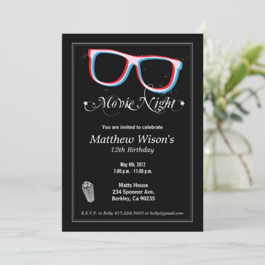 Kinoabend Einladung (Stehend Vorderseite)