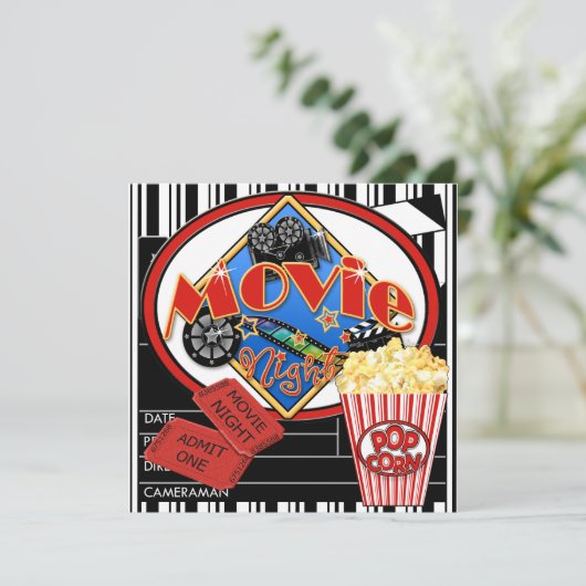 Kinoabend Einladung (Stehend Vorderseite)