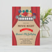 Kinoabend Einladung zum Geburtstag (Stehend Vorderseite)