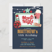 Kinoabend Geburtstag Einladung (Vorderseite)