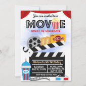 Kinoabend Geburtstagseinladung. Einladung (Vorderseite)