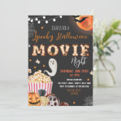 Kinoabend Halloween-Party Einladung (Stehend Vorderseite)