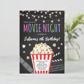 Kinoabend Kindergeburtstag Party Einladung (Stehend Vorderseite)