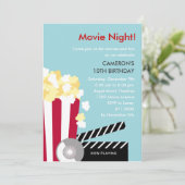 Kinoabend-Party Einladung (Stehend Vorderseite)