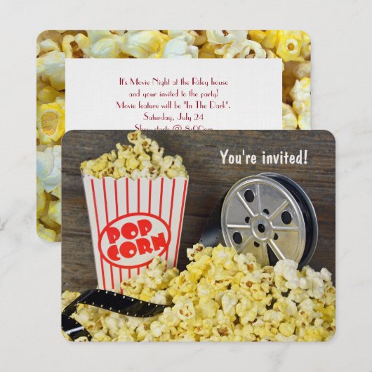 Kinoabend Party Einladung (Vorne/Hinten)