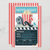 Kinoabend-Party Einladung (Vorne/Hinten)