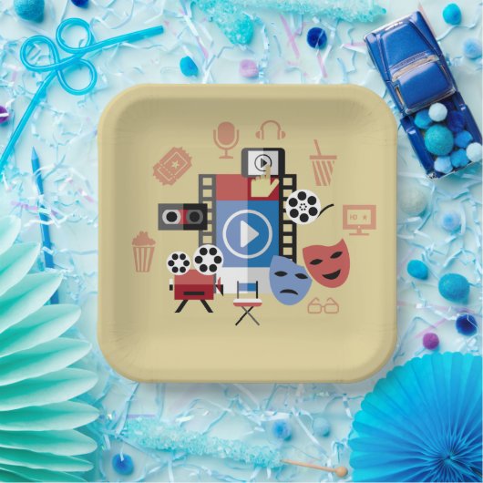 Kinoabend-Partyplatte Pappteller (Party)