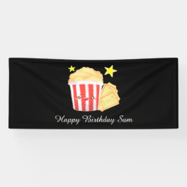 Kinoabend Popcorn und Tickets Banner