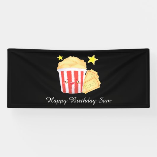 Kinoabend Popcorn und Tickets Banner (Horizontal)