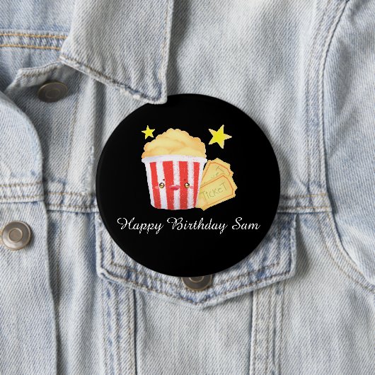 Kinoabend Popcorn und Tickets Button (Beispiel)