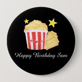 Kinoabend Popcorn und Tickets Button