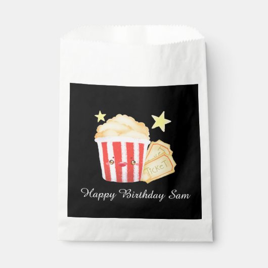 Kinoabend Popcorn und Tickets Geschenktütchen (Vorderseite)