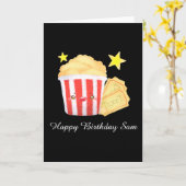 Kinoabend Popcorn und Tickets Karte (Gelbe Blume)